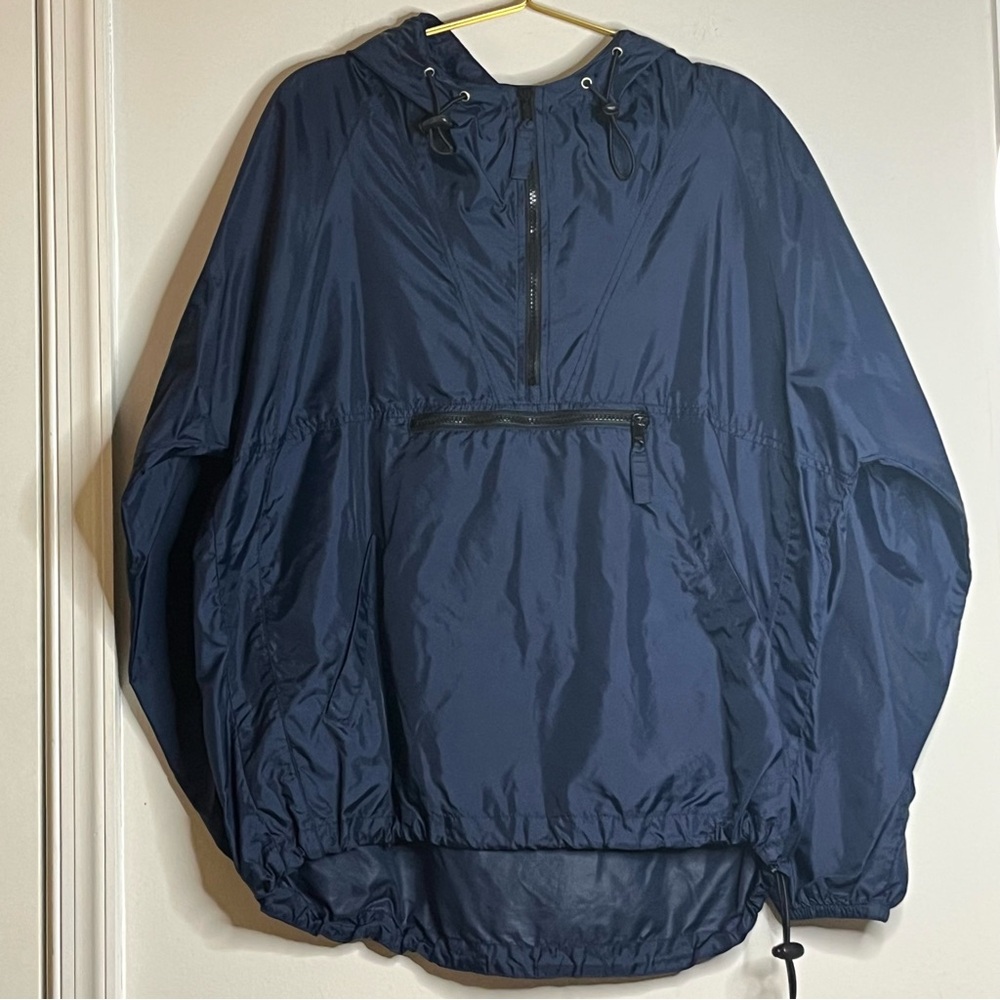 Vintage 90s Y2K Old Navy Blue Anorak Pullover Packable Windbreaker Sz S EUC